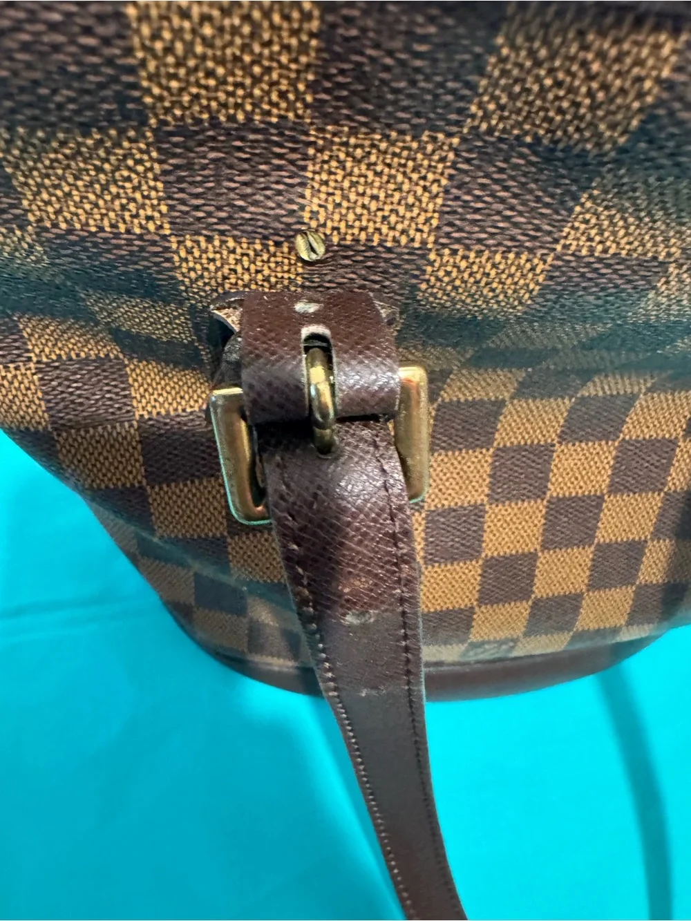 Louis Vuitton Damier Ebene Brown Canvas Bucket Tote